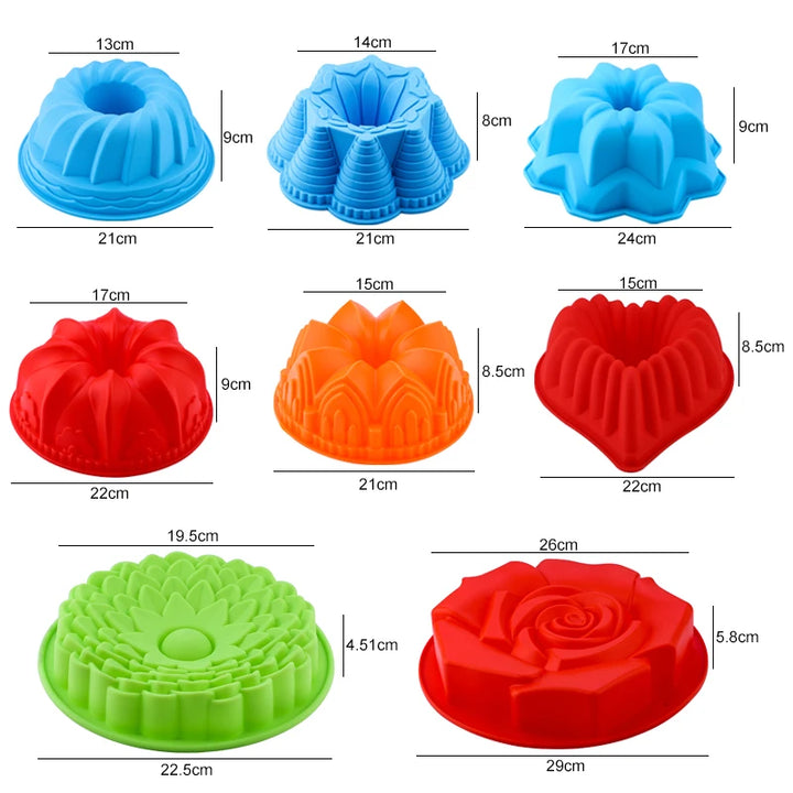 3D Shape Random Color Silicone Pastry Cake Mold DIY Baking Dessert Mousse Cake Baking Tools Art Cake Baking Tray Tool Model