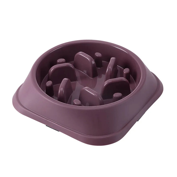 Pet Cat Dog Slow Food Bowl Fat Help Healthy Round Anti-choking Thickened And Non-slip Multiple Colors Shapes