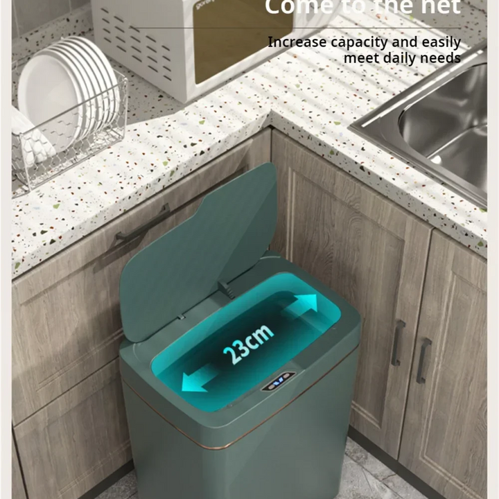 Smart Bathroom Trash Can Automatic Bagging Electronic Trash Can White Touchless Narrow Smart Sensor Garbage Bin Smart Home 15L