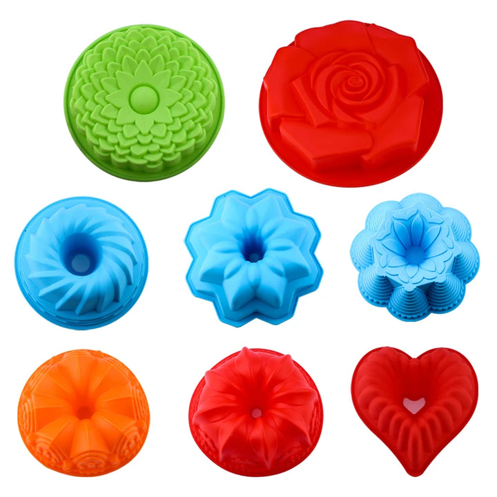 3D Shape Random Color Silicone Pastry Cake Mold DIY Baking Dessert Mousse Cake Baking Tools Art Cake Baking Tray Tool Model