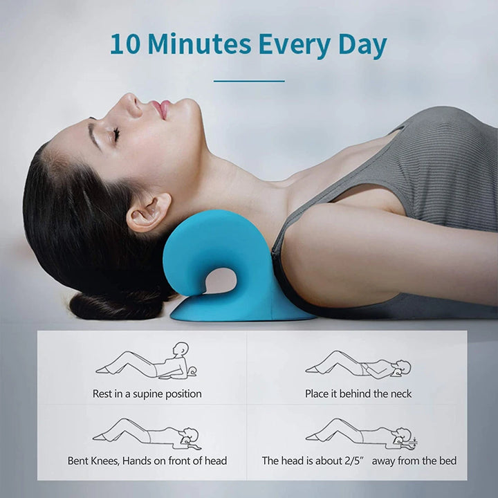 Neck Shoulder Stretcher Relaxer Cervical Chiropractic Traction Device Massage Pillow for Pain Relief Cervical Spine Alignment