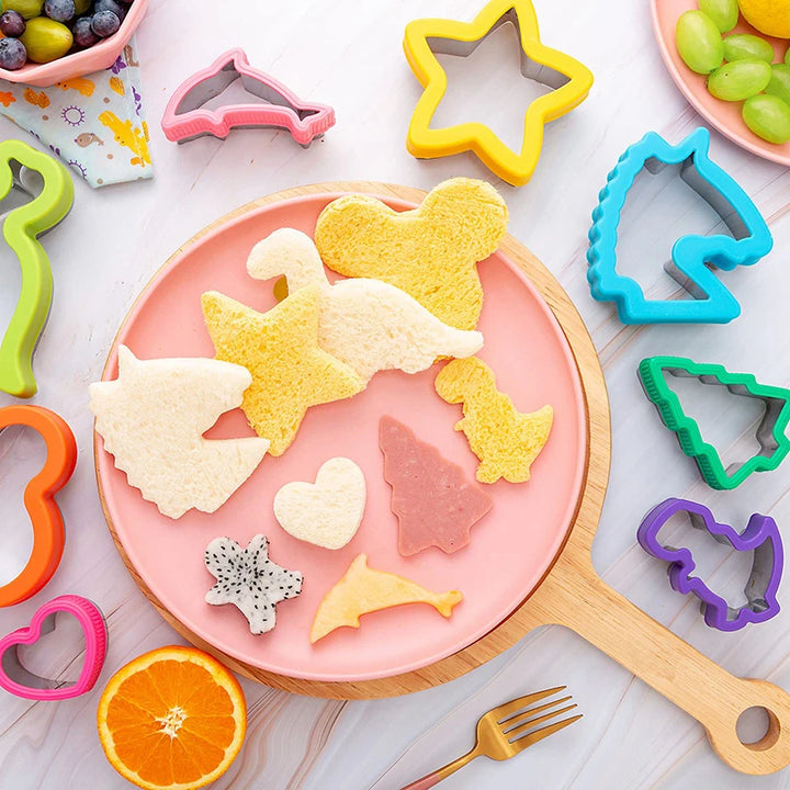 Sandwich Cutters Set for Children Food Cookie Bread Mold Maker Fruit and Vegetable Shapes Cutting Mould Baking Tools for Kids