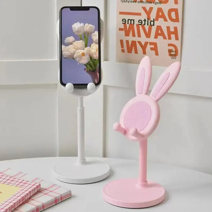 Cell Phone Stand,Angle Height Adjustable Bunny Phone Stand for Desk,Cute Rabbit Phone Holder Stand for Desk Mobile universal