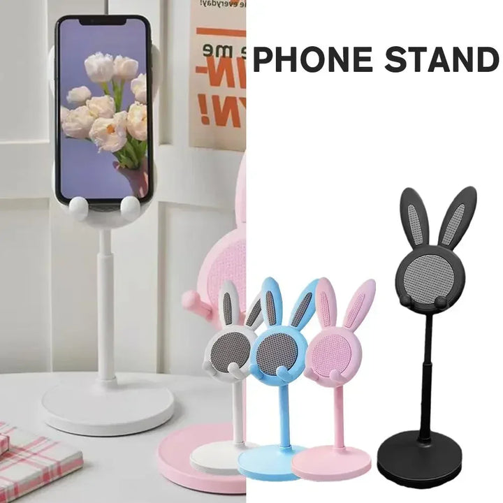 Cell Phone Stand,Angle Height Adjustable Bunny Phone Stand for Desk,Cute Rabbit Phone Holder Stand for Desk Mobile universal