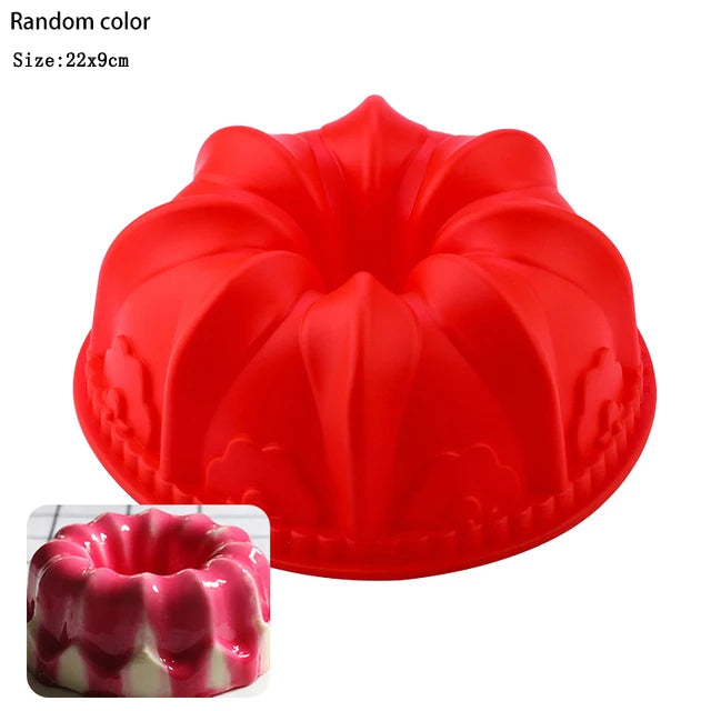 3D Shape Random Color Silicone Pastry Cake Mold DIY Baking Dessert Mousse Cake Baking Tools Art Cake Baking Tray Tool Model