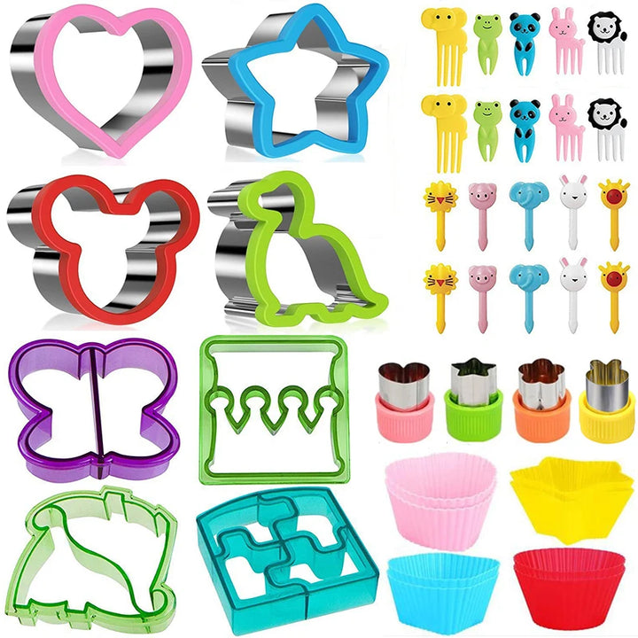 Sandwich Cutters Set for Children Food Cookie Bread Mold Maker Fruit and Vegetable Shapes Cutting Mould Baking Tools for Kids