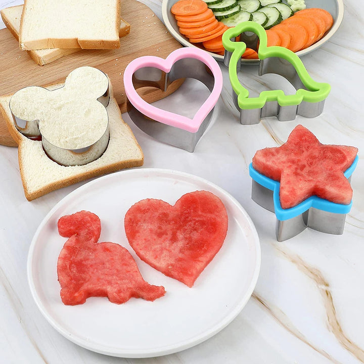 Sandwich Cutters Set for Children Food Cookie Bread Mold Maker Fruit and Vegetable Shapes Cutting Mould Baking Tools for Kids