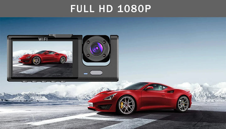 WiFi 3 Channel Mini Car DVR Three Way Dash Cam Inside Vehicle Camera DVRs Recorder FHD 1080P Video Dashcam Camcorder Black Box