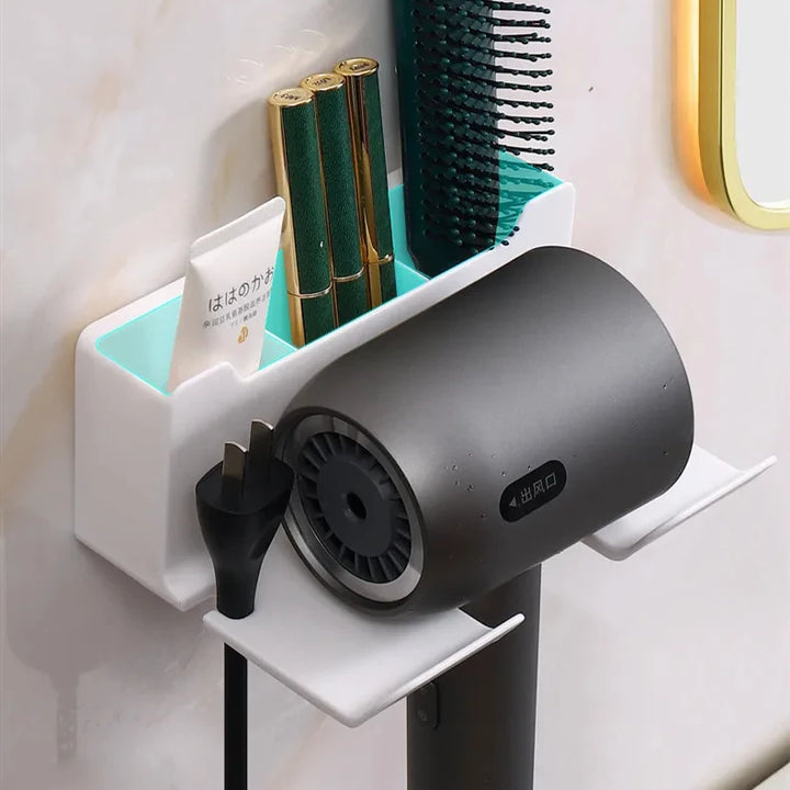 Wall Mounted Hair Dryer Holder For Dyson Bathroom Shelf without Drilling Plastic Hair dryer stand Bathroom Organizer