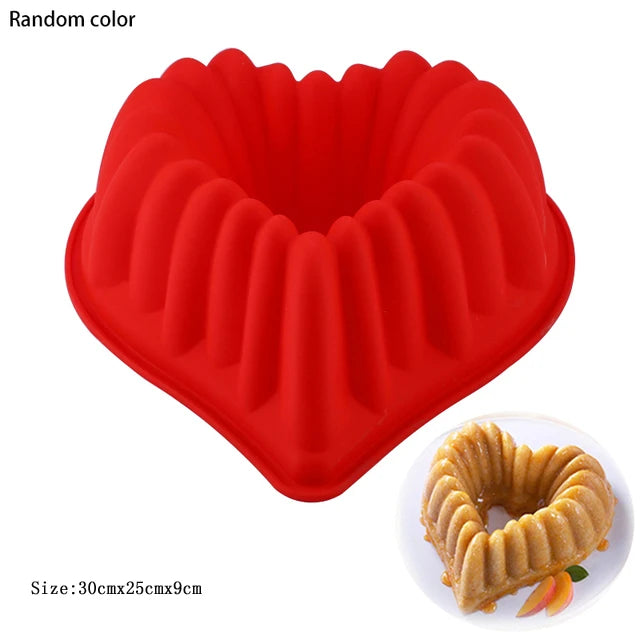 3D Shape Random Color Silicone Pastry Cake Mold DIY Baking Dessert Mousse Cake Baking Tools Art Cake Baking Tray Tool Model