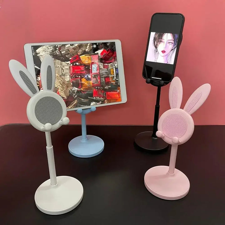 Cell Phone Stand,Angle Height Adjustable Bunny Phone Stand for Desk,Cute Rabbit Phone Holder Stand for Desk Mobile universal