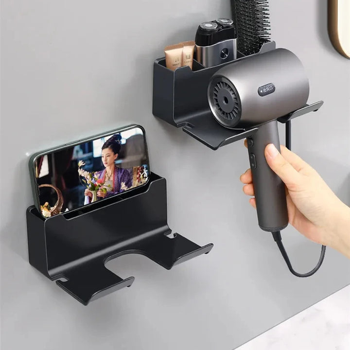 Wall Mounted Hair Dryer Holder For Dyson Bathroom Shelf without Drilling Plastic Hair dryer stand Bathroom Organizer