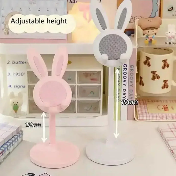 Cell Phone Stand,Angle Height Adjustable Bunny Phone Stand for Desk,Cute Rabbit Phone Holder Stand for Desk Mobile universal