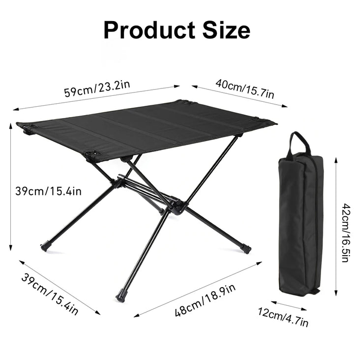 WESTTUNE Camping Folding Table Lightweight 1680D Oxford Roll-Up Table Portable Aluminum Alloy Tourist Tables for Outdoor Picnic