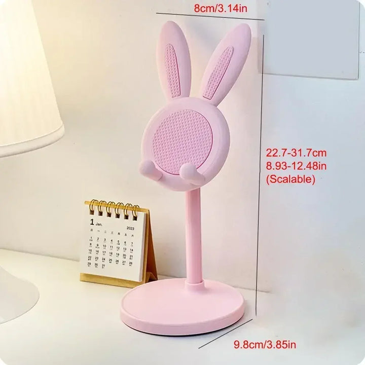 Cell Phone Stand,Angle Height Adjustable Bunny Phone Stand for Desk,Cute Rabbit Phone Holder Stand for Desk Mobile universal