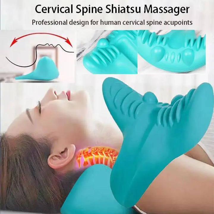 Neck Shoulder Stretcher Relaxer Cervical Chiropractic Traction Device Massage Pillow for Pain Relief Cervical Spine Alignment