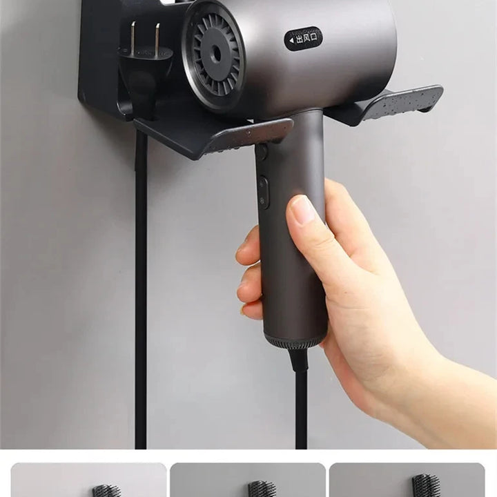 Wall Mounted Hair Dryer Holder For Dyson Bathroom Shelf without Drilling Plastic Hair dryer stand Bathroom Organizer