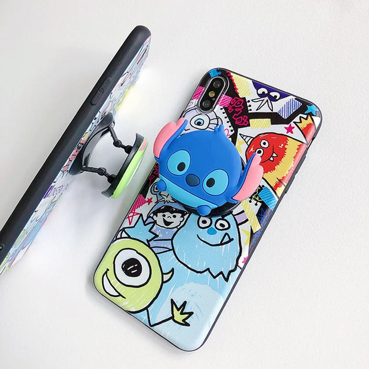 Cartoon Disney Mobile Phone Socket Stand Silicone Universal Bracket Expanding Stand Stretch Grip Phone Finger Holder