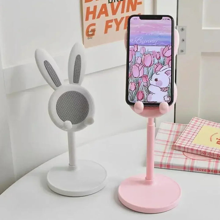 Cell Phone Stand,Angle Height Adjustable Bunny Phone Stand for Desk,Cute Rabbit Phone Holder Stand for Desk Mobile universal