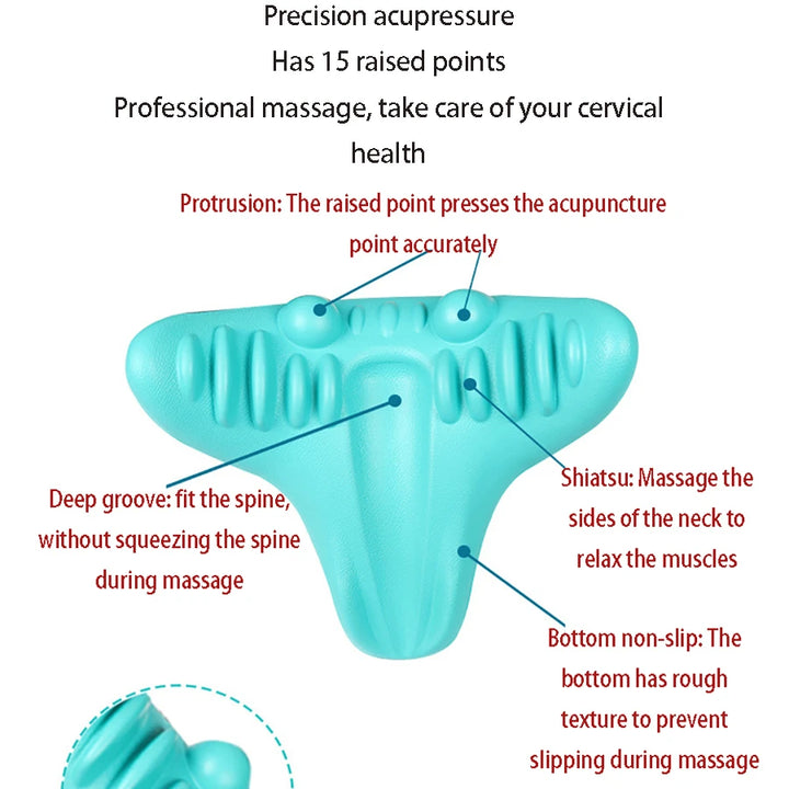 Neck Shoulder Stretcher Relaxer Cervical Chiropractic Traction Device Massage Pillow for Pain Relief Cervical Spine Alignment