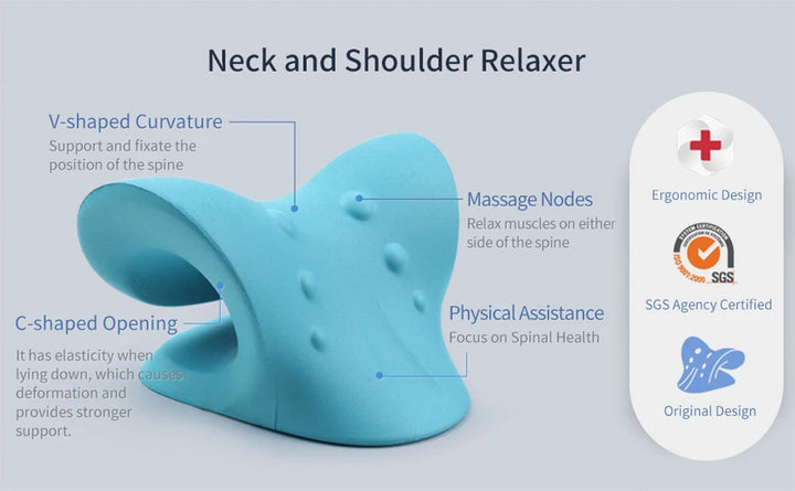 Neck Shoulder Stretcher Relaxer Cervical Chiropractic Traction Device Massage Pillow for Pain Relief Cervical Spine Alignment