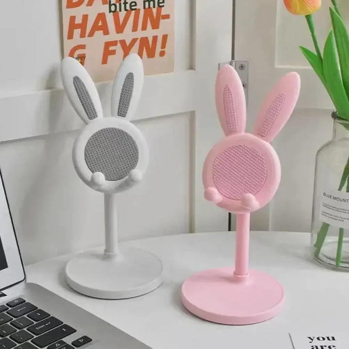 Cell Phone Stand,Angle Height Adjustable Bunny Phone Stand for Desk,Cute Rabbit Phone Holder Stand for Desk Mobile universal