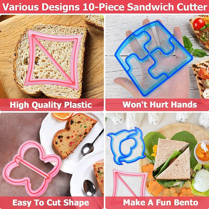 Sandwich Cutters Set for Children Food Cookie Bread Mold Maker Fruit and Vegetable Shapes Cutting Mould Baking Tools for Kids