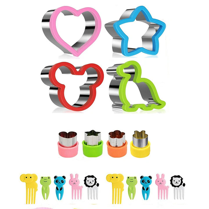 Sandwich Cutters Set for Children Food Cookie Bread Mold Maker Fruit and Vegetable Shapes Cutting Mould Baking Tools for Kids