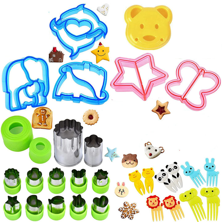 Sandwich Cutters Set for Children Food Cookie Bread Mold Maker Fruit and Vegetable Shapes Cutting Mould Baking Tools for Kids